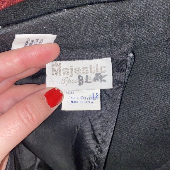 100% Pure Virgin Wool Size 12 Black Knee Length Skirt Minimalist - Picture 5 of 8